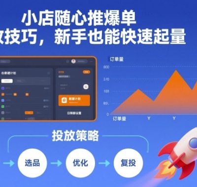小店随心推爆单投放技巧，新手也能快速起量
