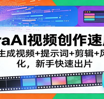SoraAI视频创作速成课：文本生成视频+提示词+剪辑+风格化，新手快速出片