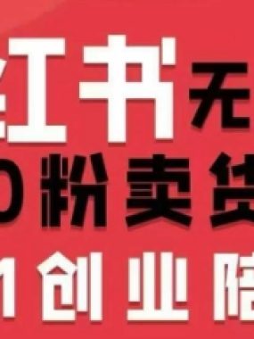 小红书无货源0粉电商课，开店准备、选品策略、笔记撰写、视频剪辑、数据分析、账号打造、资料文档（更新）