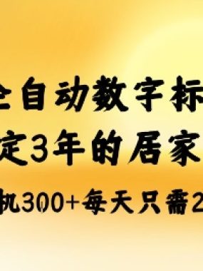 全自动数字标注，稳定3年的蓝海项目，居家也能矩阵开干的副业，单机日入3张+【揭秘】