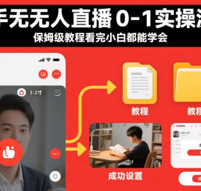 快手无人直播0-1实操流程，保姆级教程看完小白都能学会
