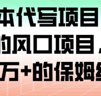 AI+剧本代写项目，细分领域的风口项目，实测月入1W+的保姆级教程