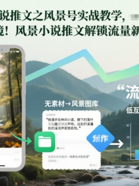 小说推文之风景号实战教学，告别创作困境！风景小说推文解锁流量新密码
