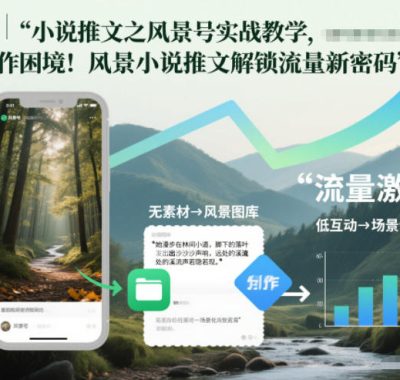 小说推文之风景号实战教学，告别创作困境！风景小说推文解锁流量新密码