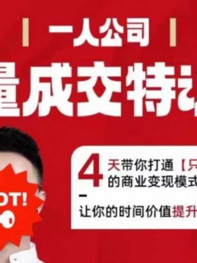 流量成交特训营2025年，4天带你打通【只工作不上班】的商业变现模式，让你的时间价值提升10倍