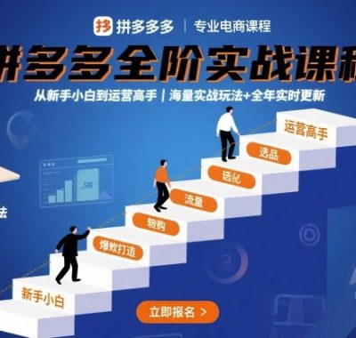 拼多多全阶实战课程，从新手小白到运营高手，海量实战玩法+全年实时更新【2025年10月更新】