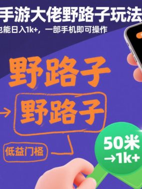 梦幻西游手游大佬野路子玩法，一单50米，0粉丝也能日入1k+，一部手机即可操作【揭秘】