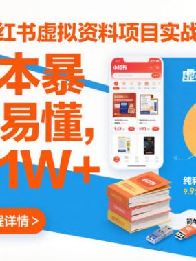 2025小红书虚拟资料项目实战课程，0成本暴利玩法，简单易懂，月入1W+