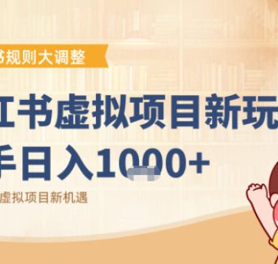 小红书虚拟项目变现课：抓住平台规则调整机遇