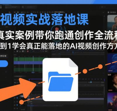 AI视频实战落地课，用真实案例带你跑通创作全流程，从0到1学会真正能落地的AI视频创作方法