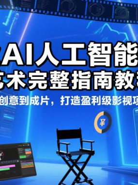 商业AI人工智能电影制作的艺术完整指南教程，从创意到成片，打造盈利级影视项目