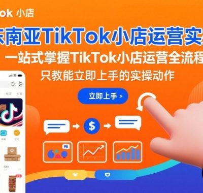 东南亚TikTok小店运营实操，一站式掌握TikTok小店运营全流程，只教能立即上手的实操动作