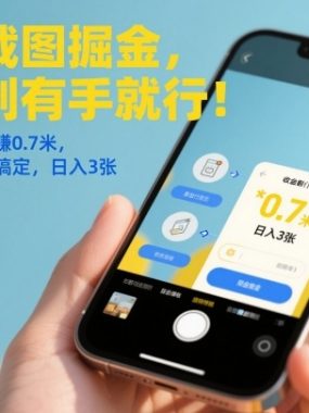 手机截图掘金，简单到有手就行！两张截图就能賺0.7米，一部手机轻松搞定，日入3张【揭秘】