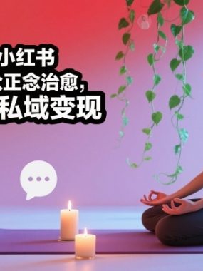 新手友好小红书小众正念治愈，玩法简单，可结合私域变现