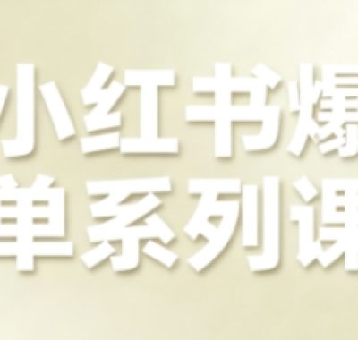 小红书爆单系列课，聚焦小红书电商全链路增长（更新）