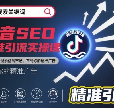 抖音SEO精准引流实操课，抓住抖音搜索蓝海市场，布局你的精准广告