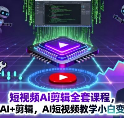 短视频Ai剪辑全套课程，玩转AI+剪辑，AI短视频教学小白变大神