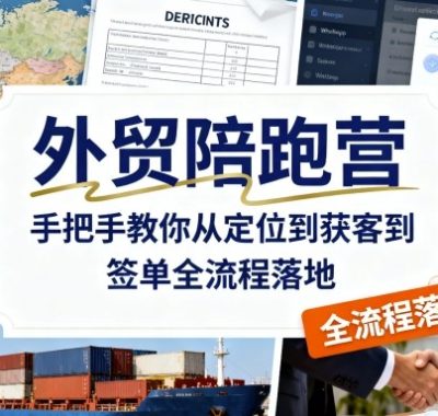 外贸陪跑营，手把手教你从定位到获客到签单全流程落地