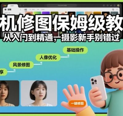手机修图保姆级教程，从入门到精通，摄影新手别错过