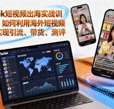 Tiktok短视频出海实战训练营，如何利用海外短视频平台实现引流、带货、测评