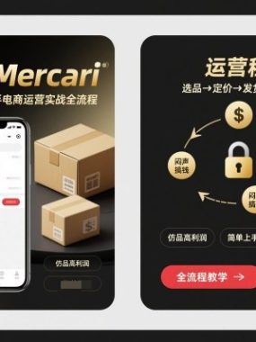 煤炉Mercari国外闲鱼二手电商运营实战全流程,仿品高利润,简单上手,闷声搞钱