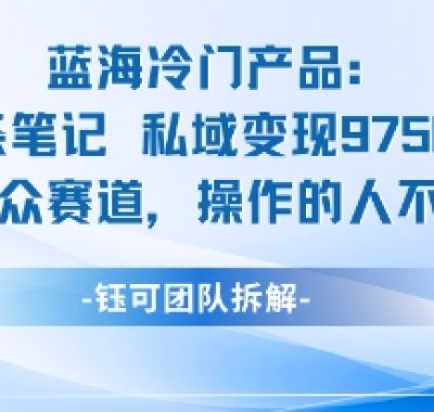 蓝海项目：16条笔记私域变现9750米小众赛道操作的人不多