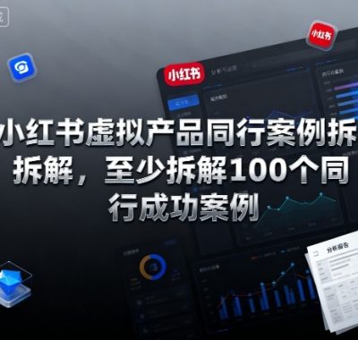 小红书虚拟产品同行案例拆解，至少拆解100个同行成功案例（完结）