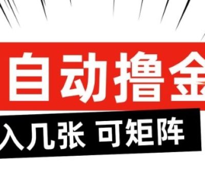 AI自动撸金，日入几张，全自动不占用时间，可矩阵批量放大操作【揭秘】