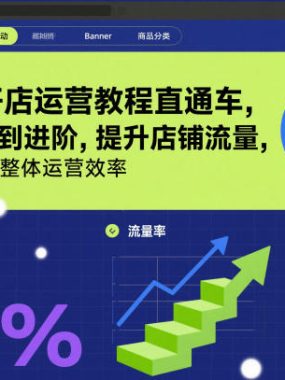 淘宝开店运营教程直通车，从基础到进阶，提升店铺流量，转化率和整体运营效率（更新11月）