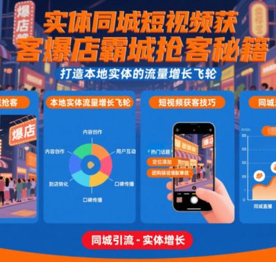 实体同城短视频获客爆店霸城抢客秘籍，打造本地实体的流量增长飞轮