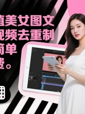 高颜值美女图文视频去重制作教学，制作简单且免费