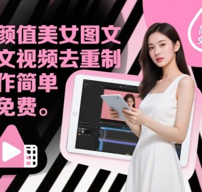 高颜值美女图文视频去重制作教学，制作简单且免费