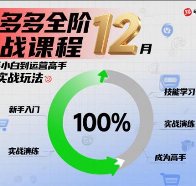 拼多多全阶实战课程12月，从新手小白到运营高手，海量实战玩法