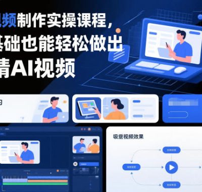 AI视频制作实操课程，零基础也能轻松做出吸睛AI视频