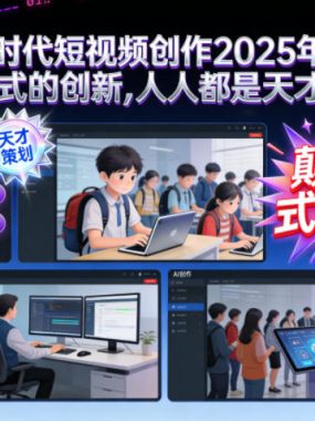 AI新时代短视频创作2025年新课，​颠覆式的创新，人人都是天才策划