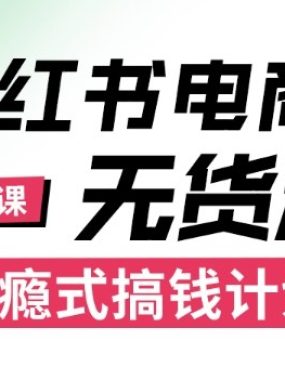 小红书无货源电商课程，上瘾式搞钱计划，不论月薪3k还是3W都应该学的賺钱技巧