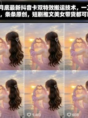 9月底最新抖音卡双特效搬运技术，一刀不剪，条条原创，短剧推文美女带货都可以