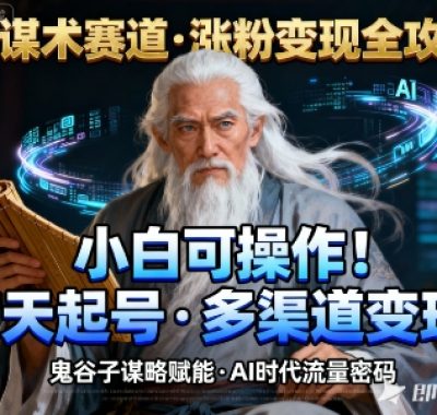 AI谋术赛道，涨粉快速，变现方式多样，小白可操作