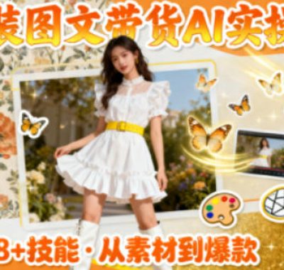 女装图文带货的AI实操课，覆盖38个实用技能，快速提升素材制作效率
