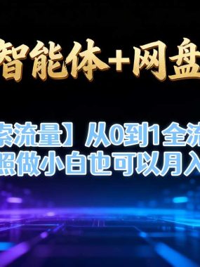 百度智能体+网盘拉新【搜索流量】从0到1全流程，听话照做小白也可以月入过1W