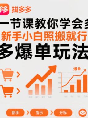 一节课教你学会拼多多爆单玩法，新手小白照搬就行