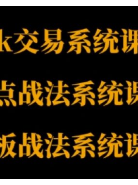裸K体系、三点体系、三板体系三套系统课程，从基础到进阶，助力交易者构建系统化交易思路