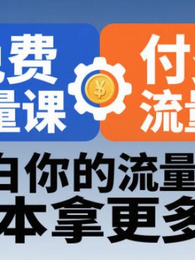 拼多多免费流量课+付费流量课，搞明白你的流量就来了，低成本拿更多流量