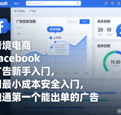 跨境电商Facebook广告新手入门，用最小成本安全入门，跑通第一个能出单的广告