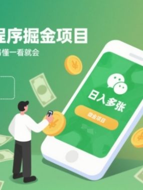 适合小白的微信小程序掘金项目，日入多张，简单易懂一看就会【揭秘】