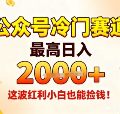 公众号冷门赛道，最高日入1k+，这波红利小白也能捡钱！