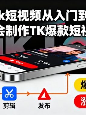 Tiktok短视频从入门到精通,学会制作TK爆款短视频