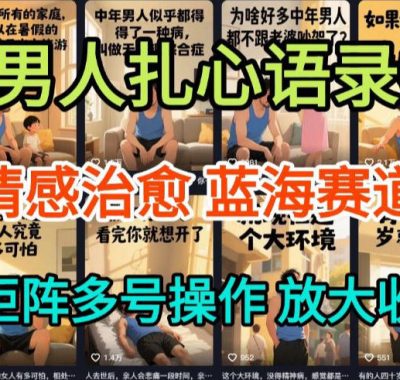 AI制作老男人扎心语录，5分钟一条，操作简单，流量非常大，保姆级教程