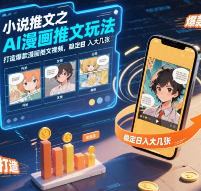 小说推文之AI漫画推文玩法，打造爆款漫画推文视频，稳定日入大几张