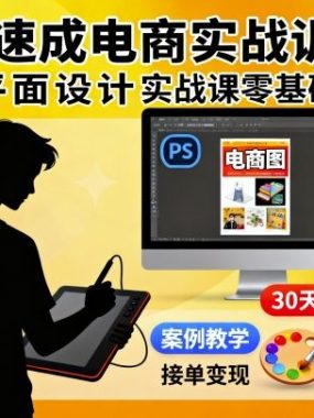 小白速成电商实战训练课,电商平面设计实战课零基础轻松学